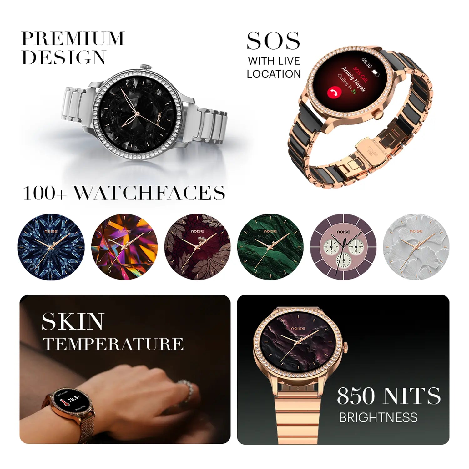 NoiseFit Diva Araya Is LIVE Now: The Crystal Smartwatch for Women Under $90